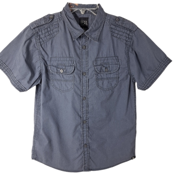 2/$20 Black Jack Boys‎ Button Down Collard Grey Shirt Size L 100% Cotton - Picture 1 of 11